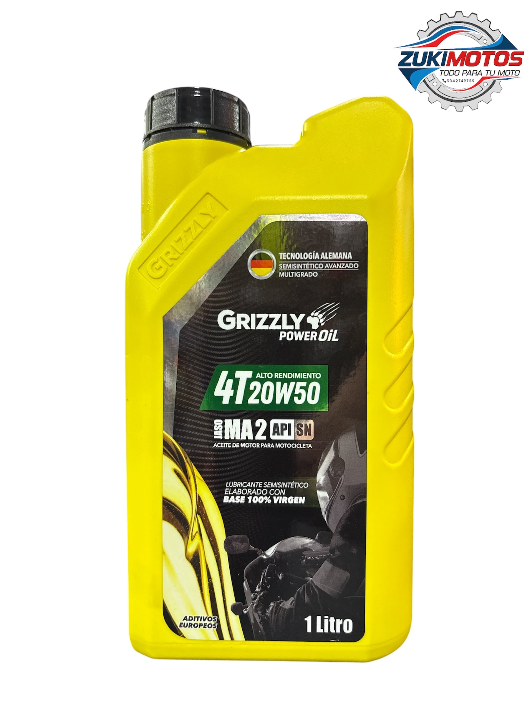 Aceite Semisintético Avanzado 4T 20W-50 GRIZZLY 1Litro